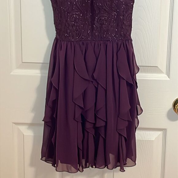 2010โs Extraordinary Purple Minidress, cocktail, Dinner, cruise, HoCo, sz 1 - Picture 3 of 7
